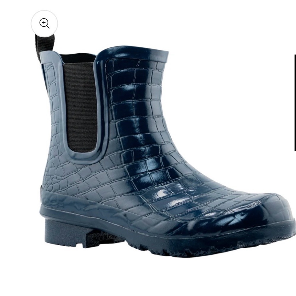 🐊 NIB, Roma Chelsea Navy Croc
Emboss Women's Rain
Boots, size 9 - Picture 4 of 7